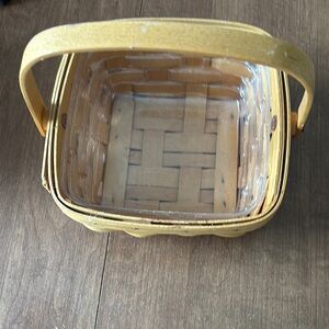 Longaberger Tan Basket with Elegant Metallic Accents